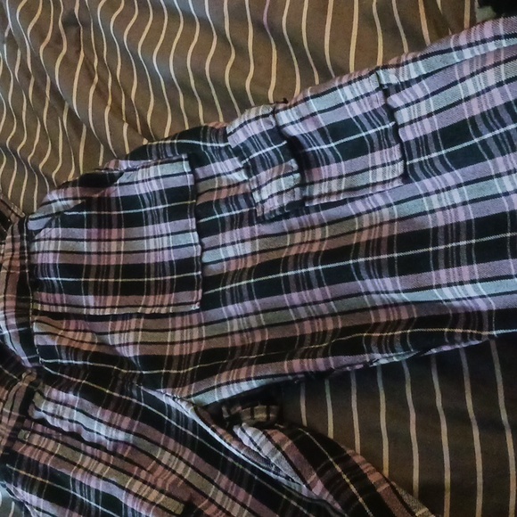 Plaid pink goth overalls - Picture 3 of 3